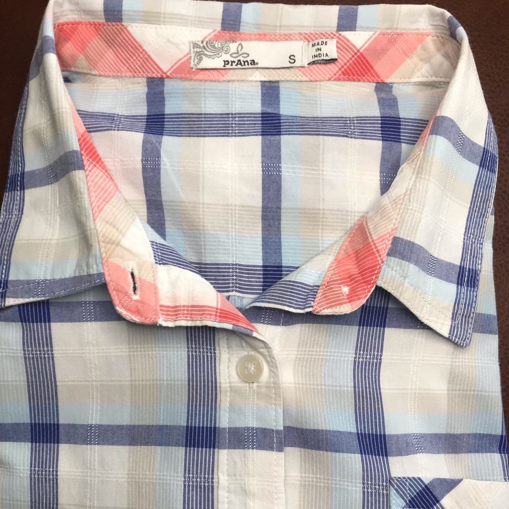 PrAna 99% Organic Cotton Plaid Button Down Top - S - Picture 15 of 17